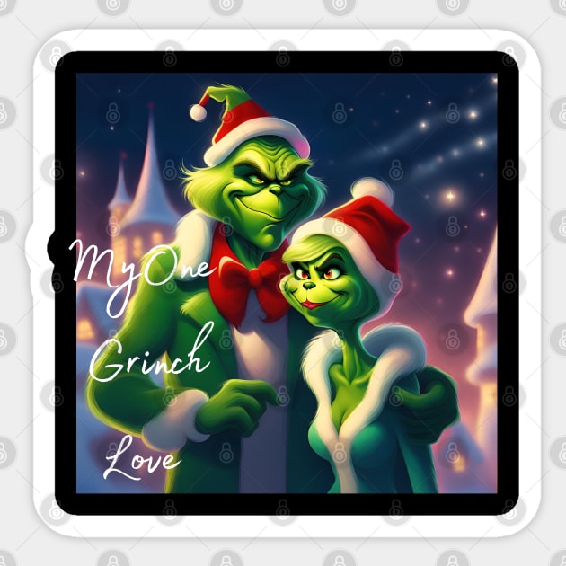 My one grinch love Sticker by blaurensharp00@gmail.com